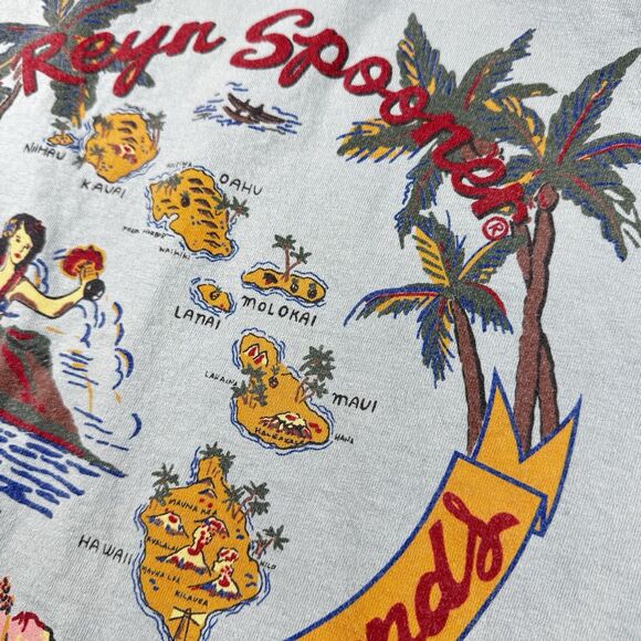 VTG Reyn Spooner T Shirt Men L Hawaiian Hula Dancer Single Stitch Double Sided - Picture 13 of 15
